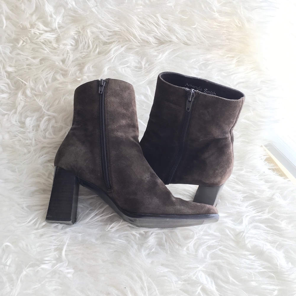 Dark brown suede boots